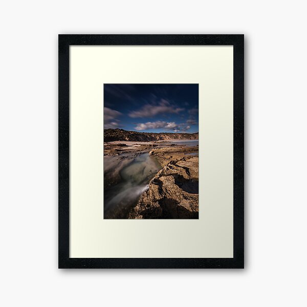 Rye back beach rockpool Framed Art Print