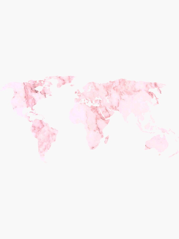 Pink Marble World Map by livpaigedesigns