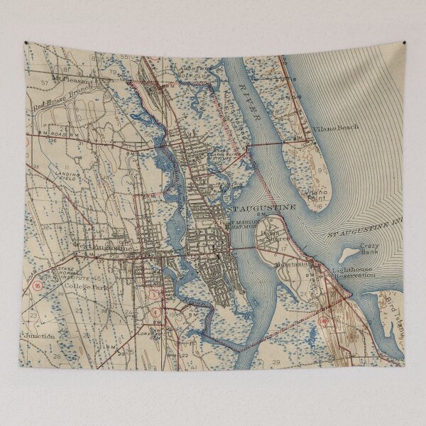 Item preview, Vintage Map of St. Augustine Florida (1937)  designed and sold by BravuraMedia.