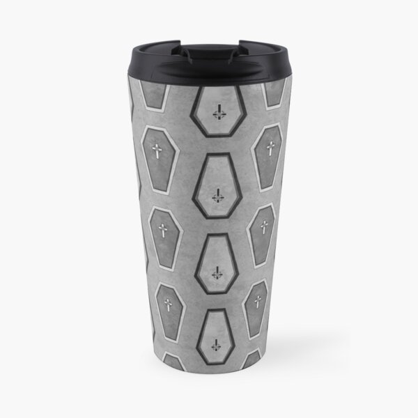 Repeating Coffins (Grey) Travel Coffee Mug