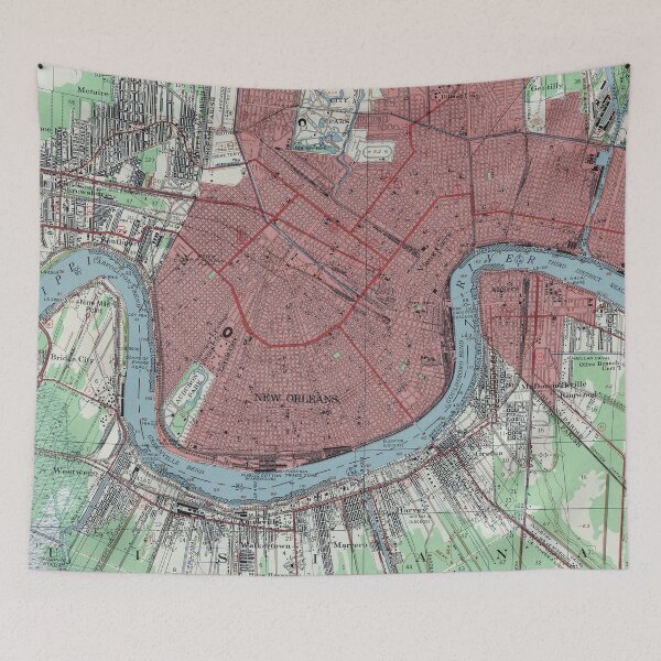 Item preview, Vintage Map of New Orleans Louisiana (1954) designed and sold by BravuraMedia.
