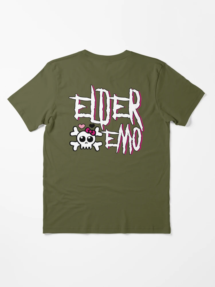 Elder Emo - Emo Forever Pink Skull 2000s Kid Punk Essential T