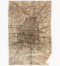 Vintage Map of Tallahassee Florida (1940) Poster
