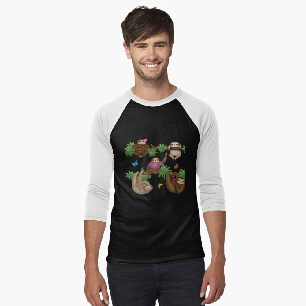 Item preview, Baseball ¾ Sleeve T-Shirt designed and sold by leopardynonsens.