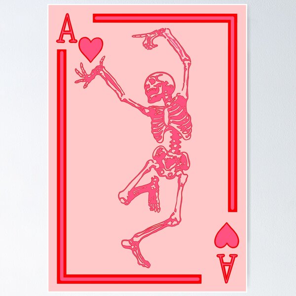 Dancing Skeleton Ace Card Poster