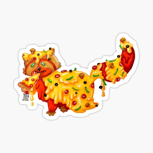 Pizza Raccoon Sticker