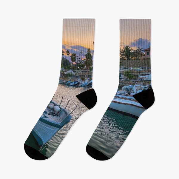 Item preview, Sunset Seaport Boats Summer Sailing  designed and sold by eleonoraingrid.
