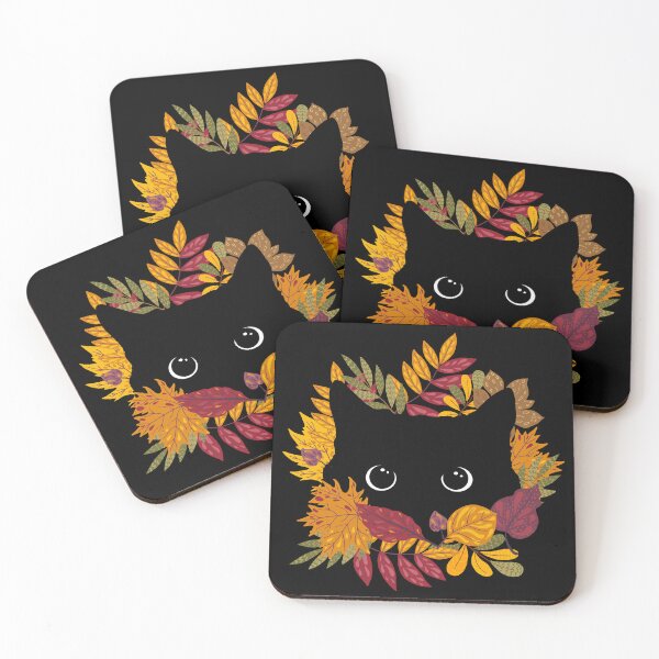 Item preview, Black Cat Peeking Spying Autumn Fall designed and sold by nameonshirt.