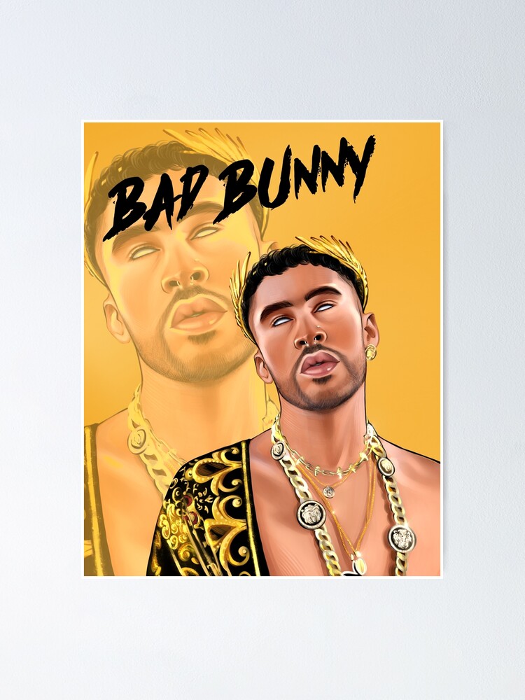 Bad Bunny in Los Angeles Baseball Jersey Poster for Sale by OmoYolo