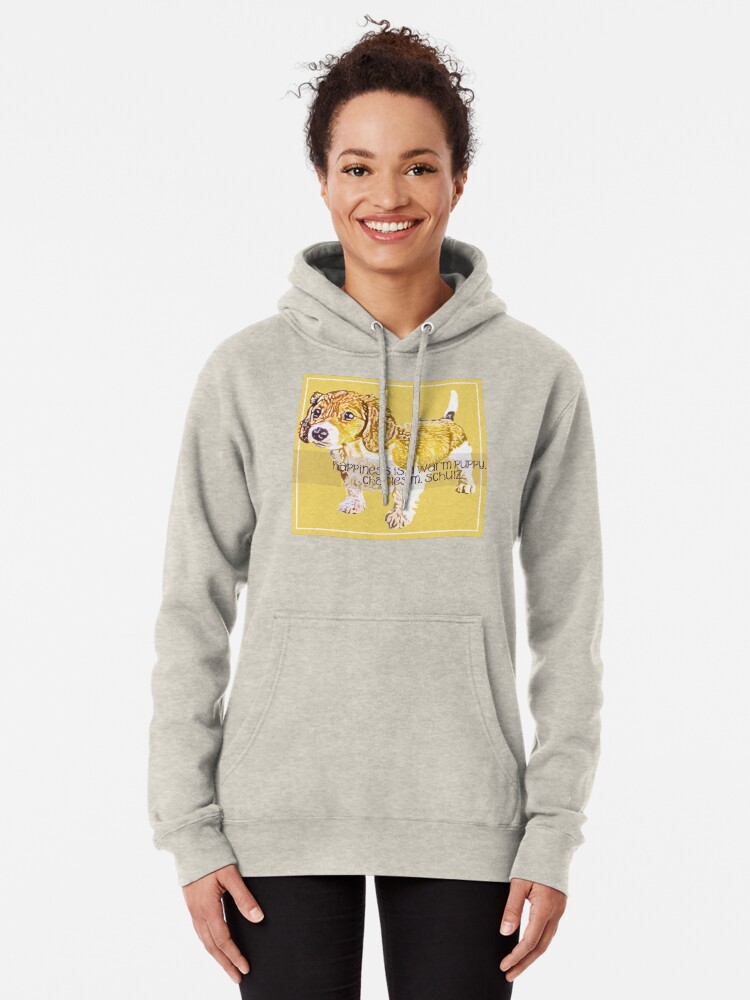 Alternate view of Happiness is a Warm Puppy Pullover Hoodie