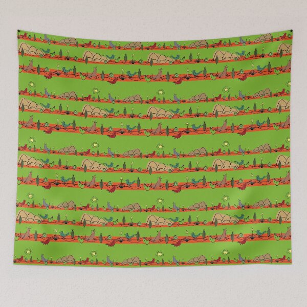 Item preview, Desert MidMod - Red on Green designed and sold by bmfabricdesigns.