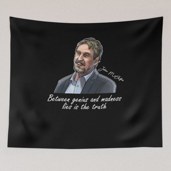 Item preview, John Mcafee Between Genius And Madness Lies Is The Truth Classic , John Mcafee Signature , Women  John Mcafee RIP Tee designed and sold by christinestdegt.