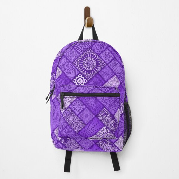 Item preview, Shades of Purple Indian Diagonal Floral Tiles pattern designed and sold by Art-by-Geoff.