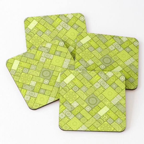 Item preview, Shades of Yellow Indian Diagonal Floral Tiles pattern designed and sold by Art-by-Geoff.