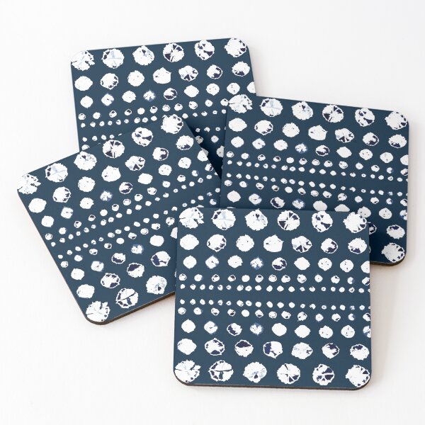 Item preview, Shibori Circles - White on Navy designed and sold by bmfabricdesigns.