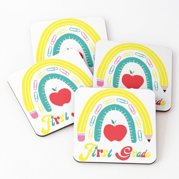 Item preview,  first grade School Rainbow Retro, Back to School, First day in School designed and sold by BlueDiamond-19.