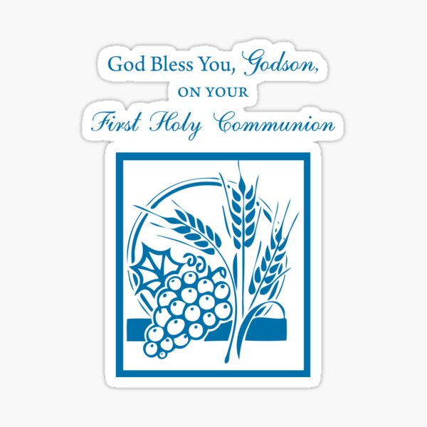 Sticker Premiere Communion Chretien Communion Felicitations Feliciter Celebrer Celebration Souhait Voeux Catholique Filles Premiere Sainte Communion Par Christsake Redbubble