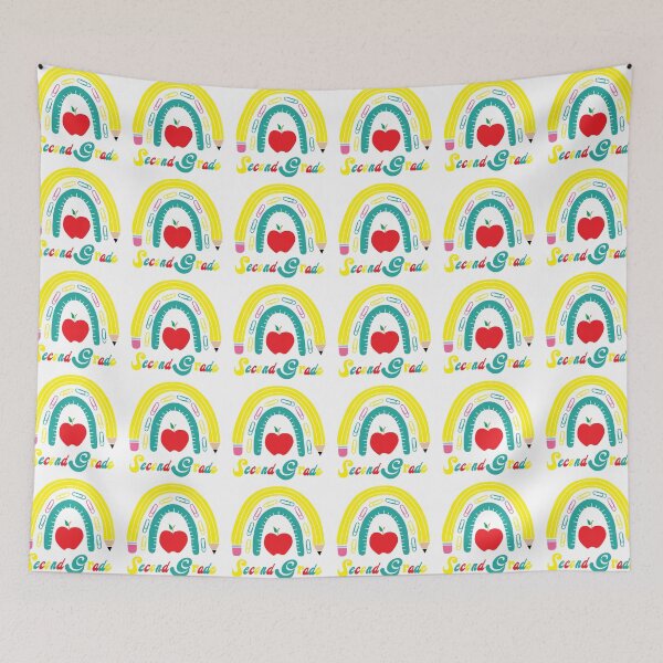 Item preview, Second grade School Rainbow Retro, Back to School, First day in School designed and sold by BlueDiamond-19.