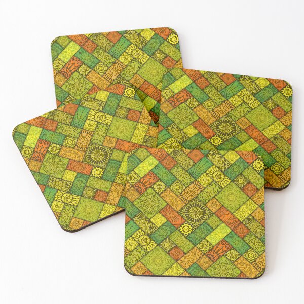 Item preview, Mixed Spring Bright Colors Indian Diagonal Floral Tiles pattern designed and sold by Art-by-Geoff.