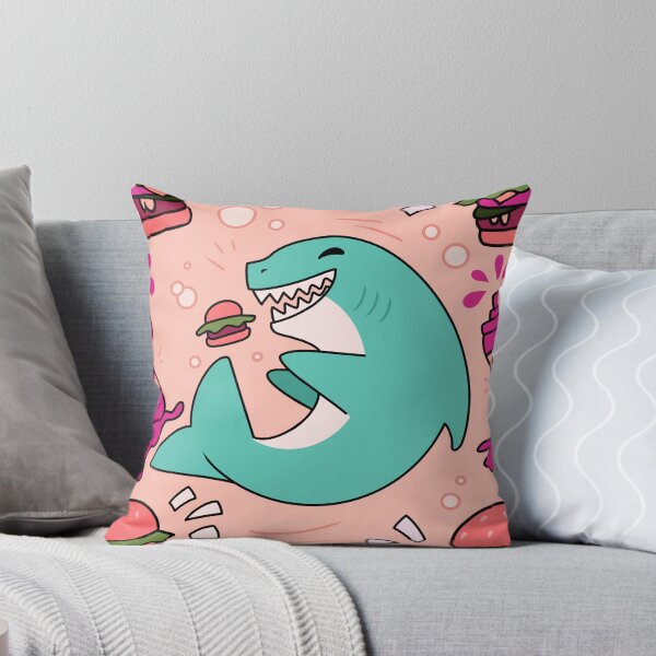 Item preview, Shark Dinner (Turquoise/pink) designed and sold by NatureKinKat.