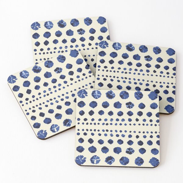 Item preview, Shibori Circles - Dk. Blue on Cream designed and sold by bmfabricdesigns.