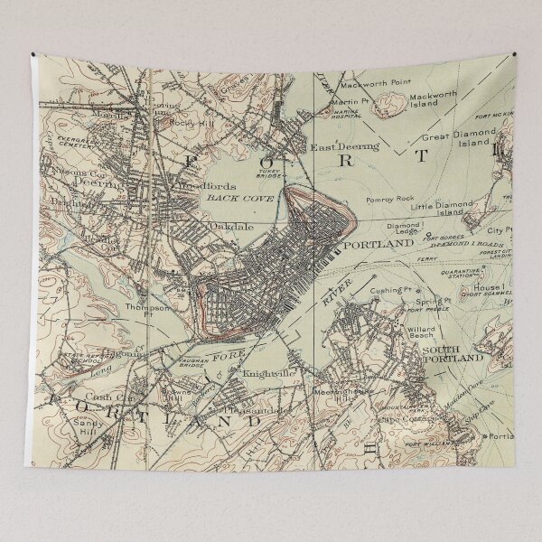 Item preview, Vintage Map of Portland Maine (1914) designed and sold by BravuraMedia.