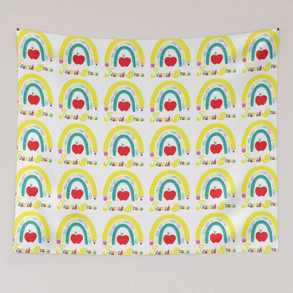 Item preview, Fourth grade School Rainbow Retro, Back to School, First day in School designed and sold by BlueDiamond-19.