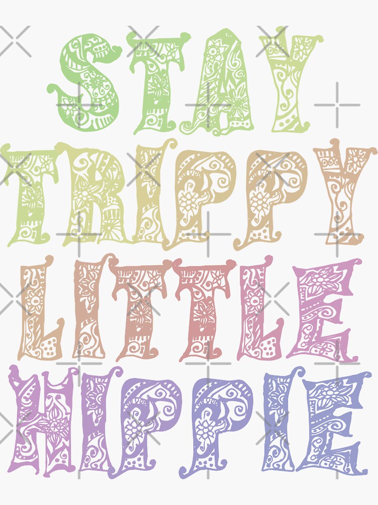 Plaque En Métal Vintage « Stay Trippy Little Hippie » - Décoration