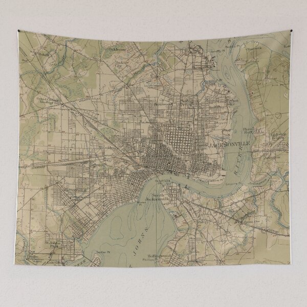 Item preview, Vintage Map of Jacksonville Florida (1917) designed and sold by BravuraMedia.