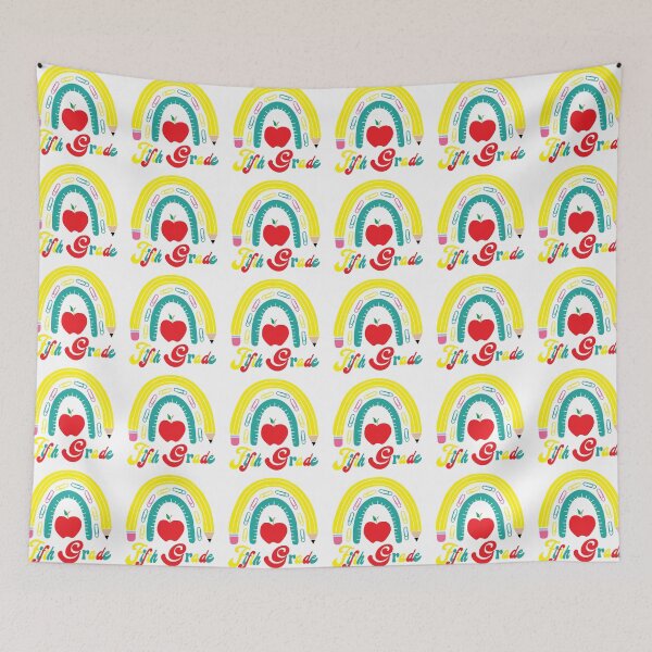 Item preview, fifth grade School Rainbow Retro, Back to School, First day in School designed and sold by BlueDiamond-19.