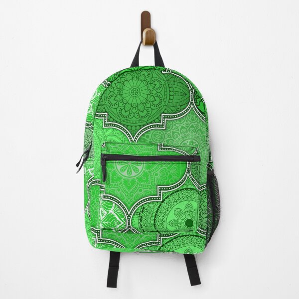 Item preview, Shades of Green Hue Colorful Ethnic Indian Abstract Floral Tiles pattern designed and sold by Art-by-Geoff.