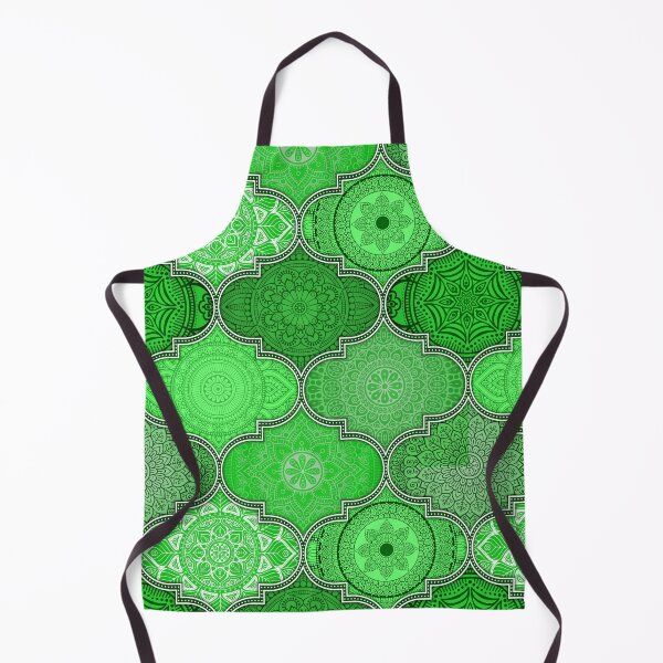 Item preview, Shades of Green Hue Colorful Ethnic Indian Abstract Floral Tiles pattern designed and sold by Art-by-Geoff.
