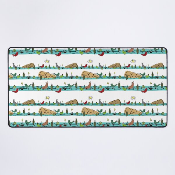 Item preview, Desert MidMod - Aqua on White designed and sold by bmfabricdesigns.
