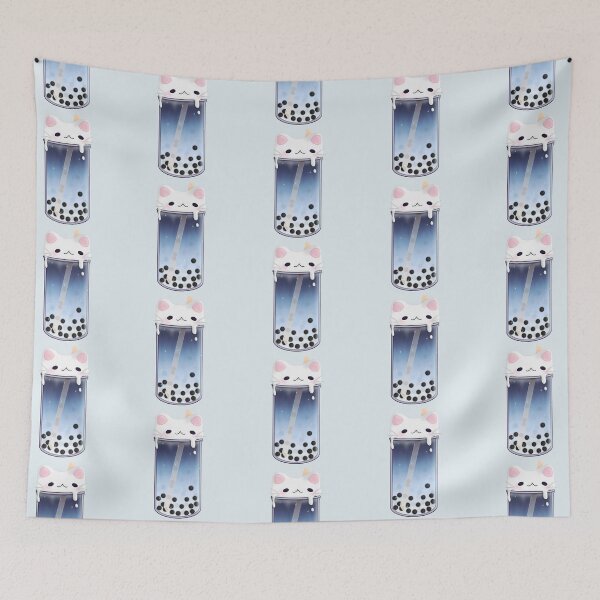Artikelvorschau, Katzenmilchtee Boba (Soft Blue Grey) entworfen und verkauft von SpaceWuff.