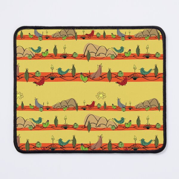 Item preview, Desert MidMod - Red on Mustard Yellow designed and sold by bmfabricdesigns.