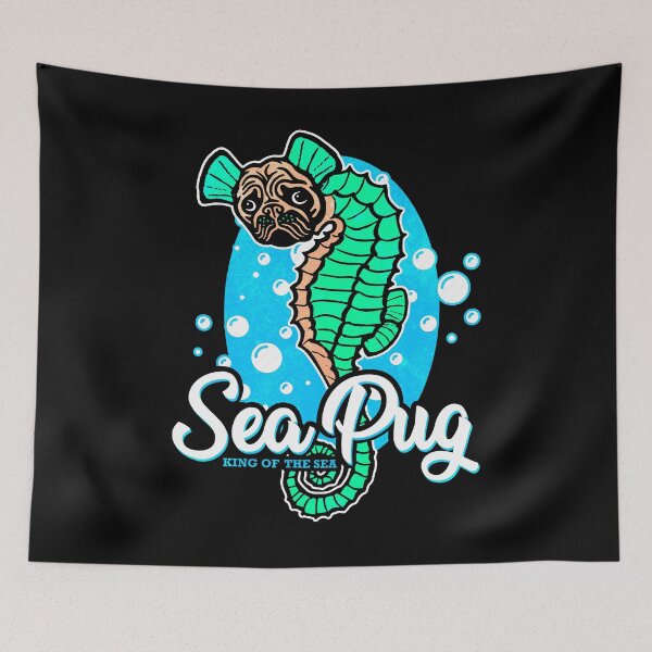 Item preview, Seahorse Pug - King of the Sea designed and sold by Mila1946.
