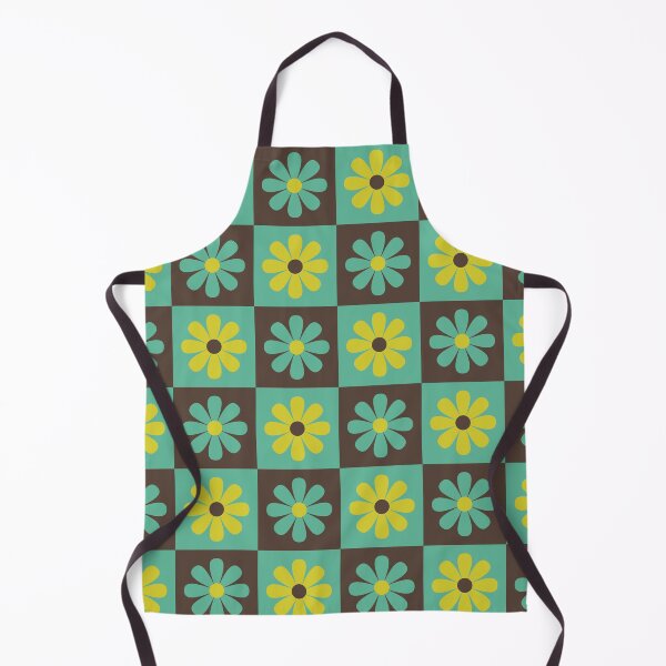Item preview, Teal Mod Flower Checkers designed and sold by Carolina Diaz.
