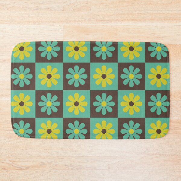 Item preview, Teal Mod Flower Checkers designed and sold by Carolina Diaz.