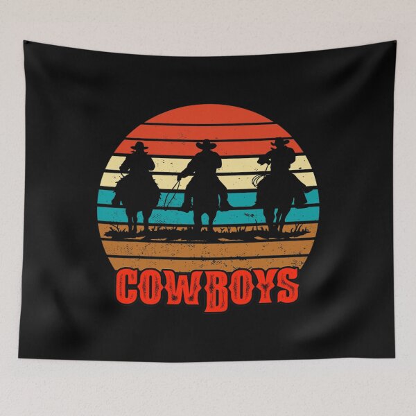 Artikelvorschau, Rodeo-Cowboy und Wranglers-Bronco-Pferd-Retrostil-Sonnenuntergang entworfen und verkauft von sizzlingbitter6.