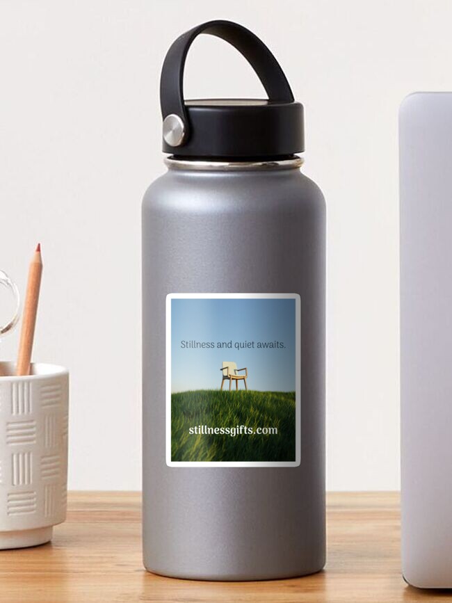 Thumbnail 1 of 3, Sticker, Support Stillness Gifts Shop peace quiet contentment quotes and photo art designed and sold by stillnessgifts.