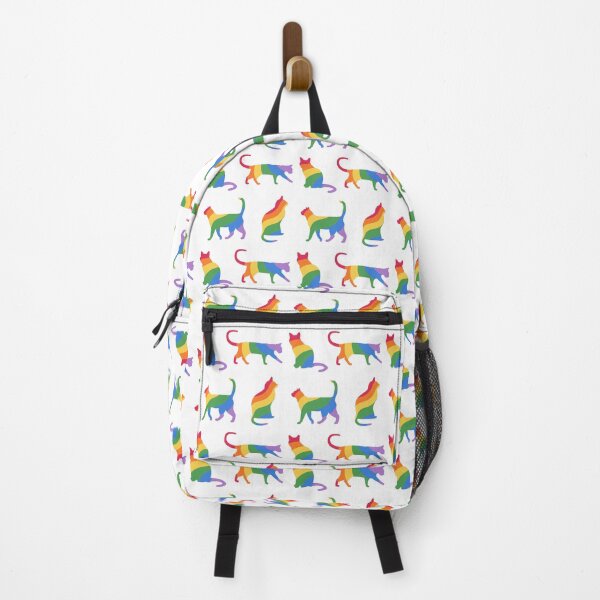 Item preview, Colorful Rainbow Striped Cat Silhouette Set White Background designed and sold by littlecornershop.