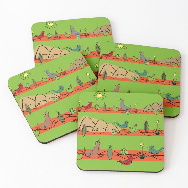 Item preview, Desert MidMod - Red on Green designed and sold by bmfabricdesigns.
