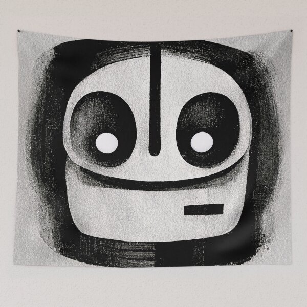 Item preview, Cheerful Robot Head Graffiti designed and sold by mikelovesrobots.