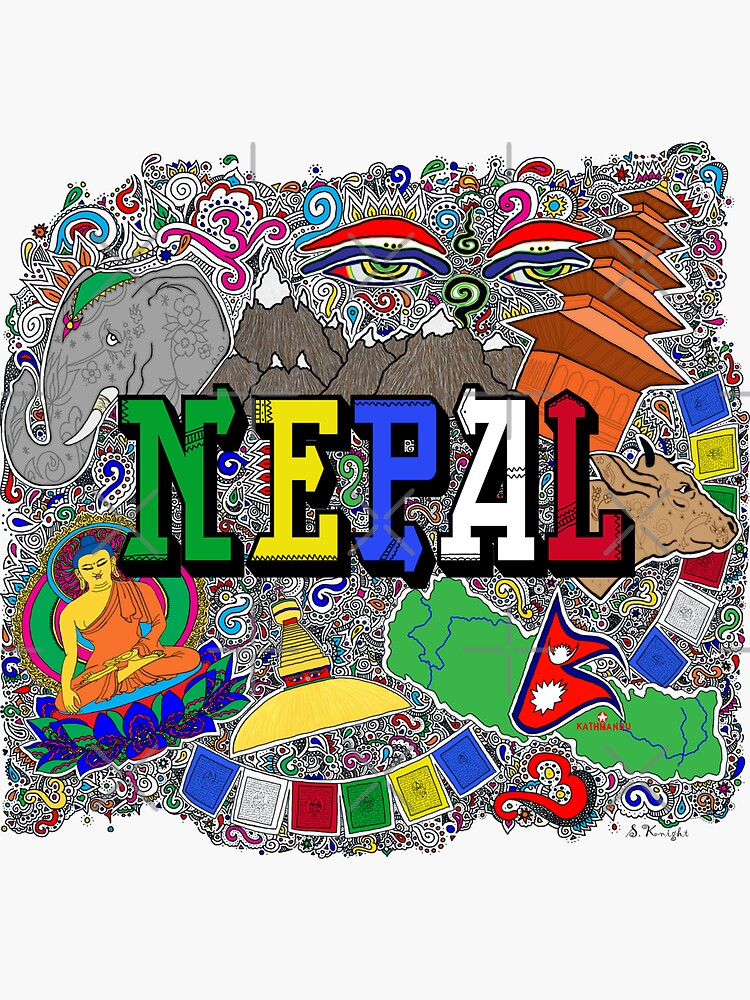 "NEPAL" Sticker for Sale by ScarletKnightCo Redbubble