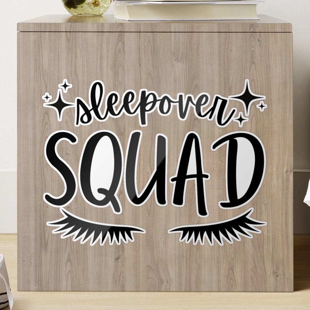 Ladies Girl Teddy Bear Sleepover Squad Birthday - Slumber Party - Sticker