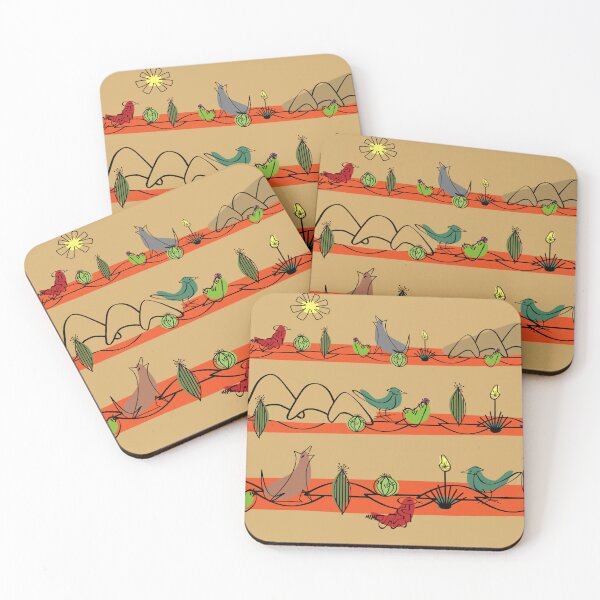 Item preview, Desert MidMod - Red on Camel designed and sold by bmfabricdesigns.