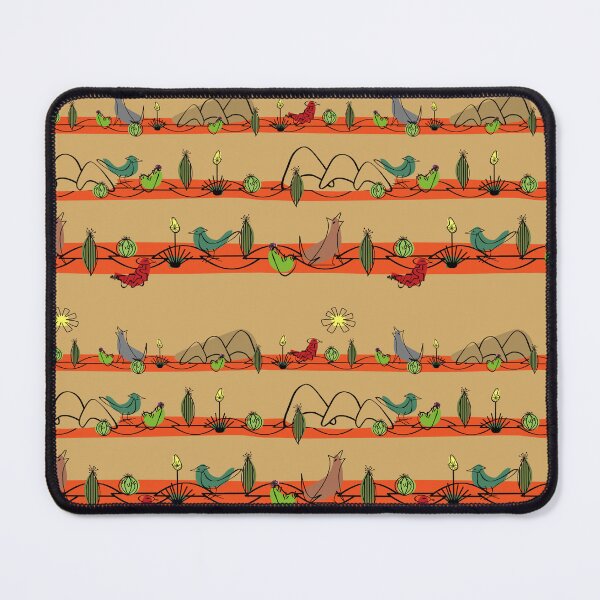 Item preview, Desert MidMod - Red on Camel designed and sold by bmfabricdesigns.