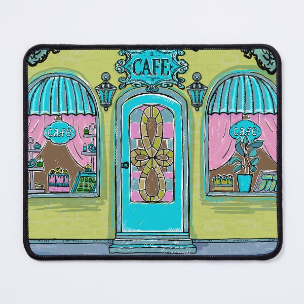 Item preview, Street cafe sketch graphic illustration designed and sold by LP Design.