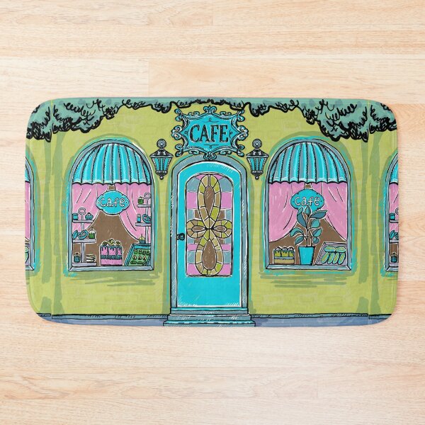 Item preview, Street cafe sketch graphic illustration designed and sold by LP Design.
