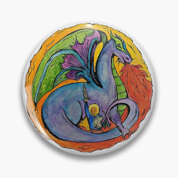 Item preview, St. Michael & the Dragon, Michelmas Art designed and sold by MtnAshFiberArts.
